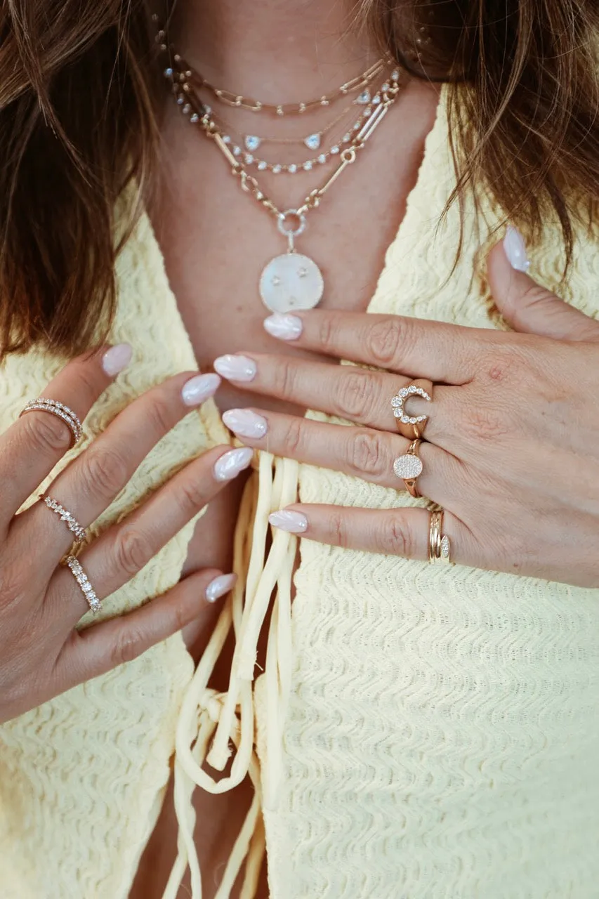 Heirloom Bezeled Diamond Horseshoe Ring