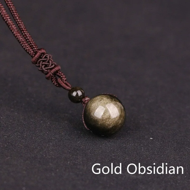High Pure Natural Tiger's Eye Stone Beads Pendant Necklace