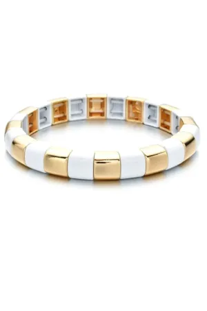 HIP TO BE SQUARE BRACELET | WHITE/GOLD
