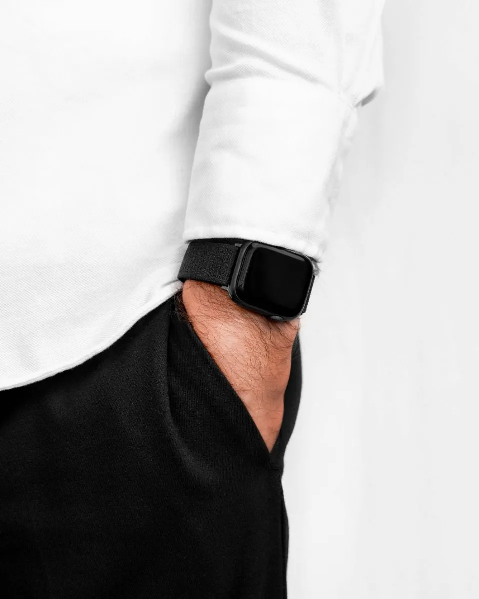 Hirsch Velcro Black Nylon Quick Release Watch Strap