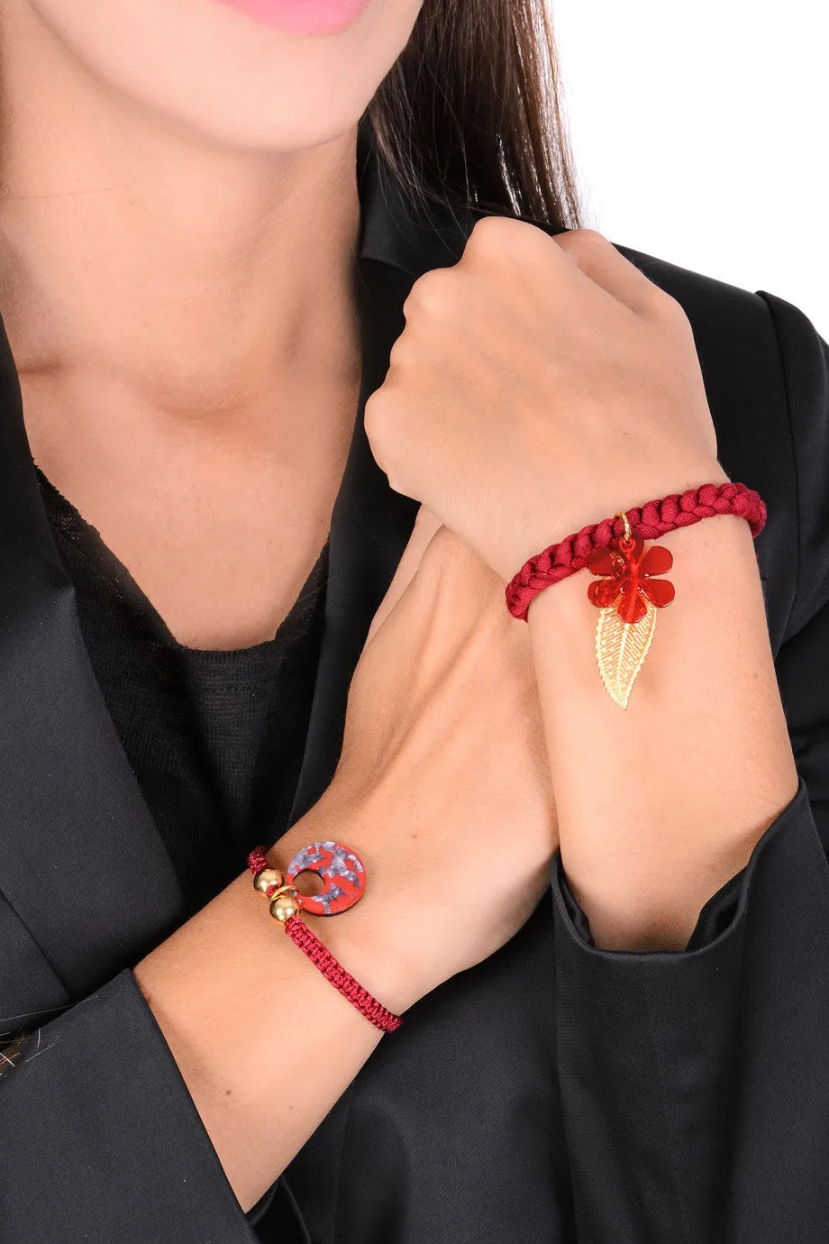 HOJA DE OTONO Red Elastic Bracelet