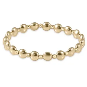Honest Grateful Pattern Gold 6MM Bead Bracelet