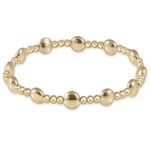 Honest Sincerity Pattern Gold 6MM Bead Bracelet