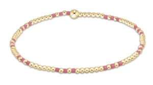 Hope Joy Pattern 2mm Bead Bracelet Bright Pink