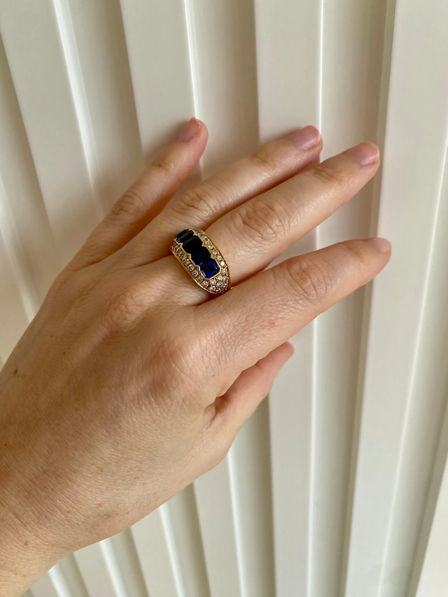Illario Natural Sapphire Diamond Band Ring