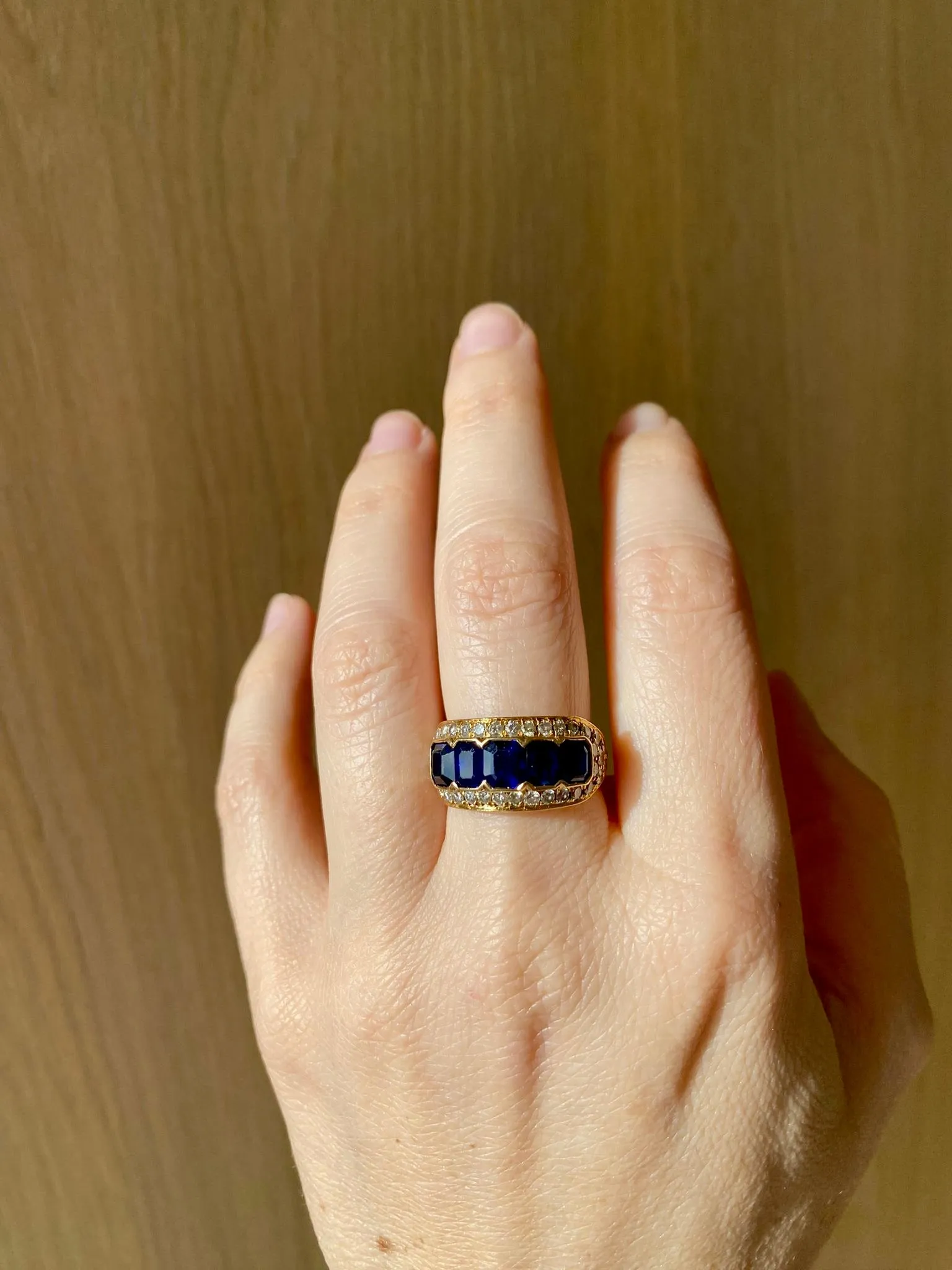 Illario Natural Sapphire Diamond Band Ring