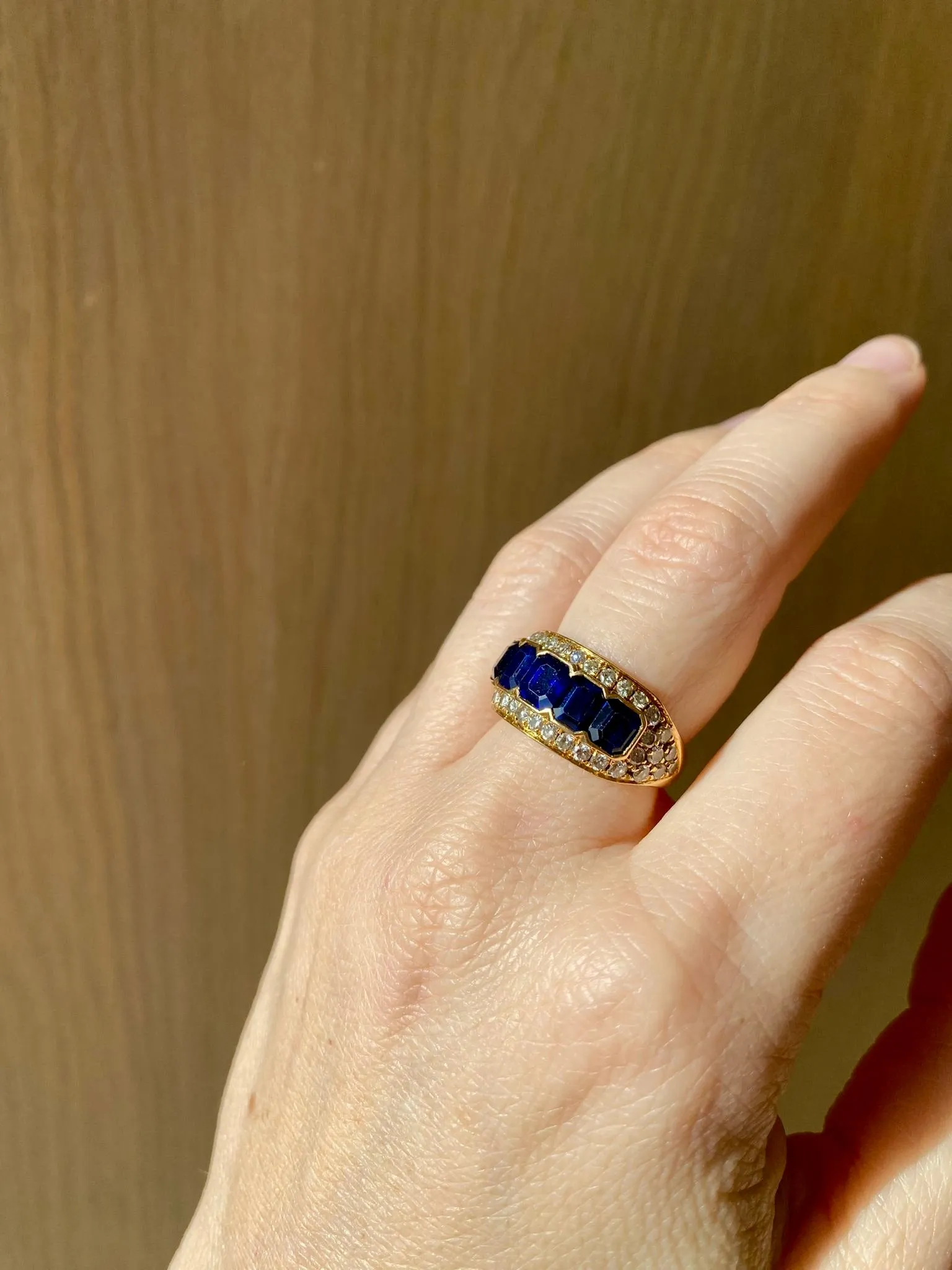 Illario Natural Sapphire Diamond Band Ring