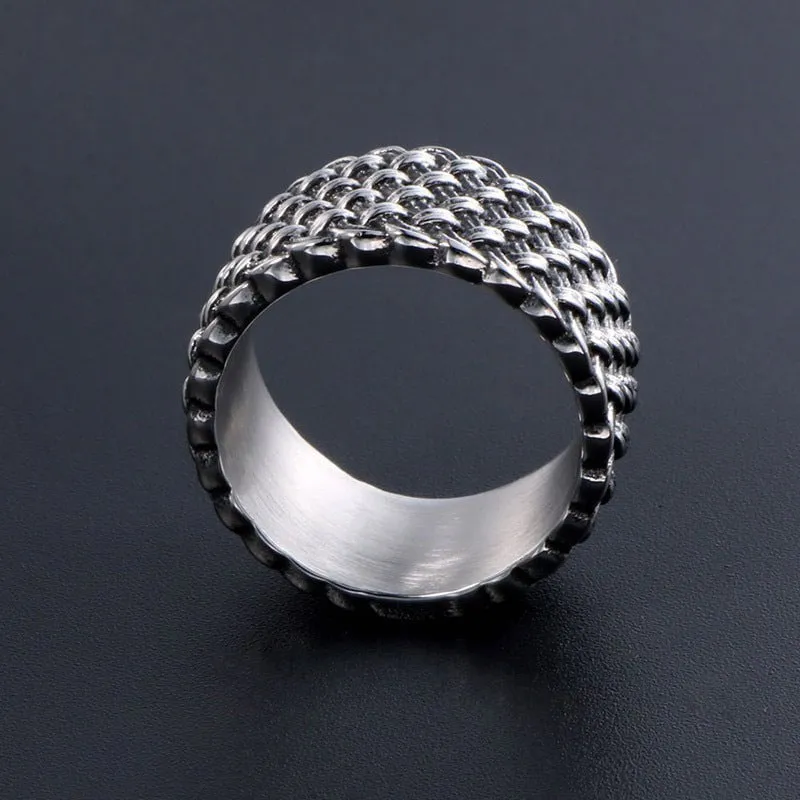 Interlaced Vintage Style Titanium Steel Men's Designer Rings