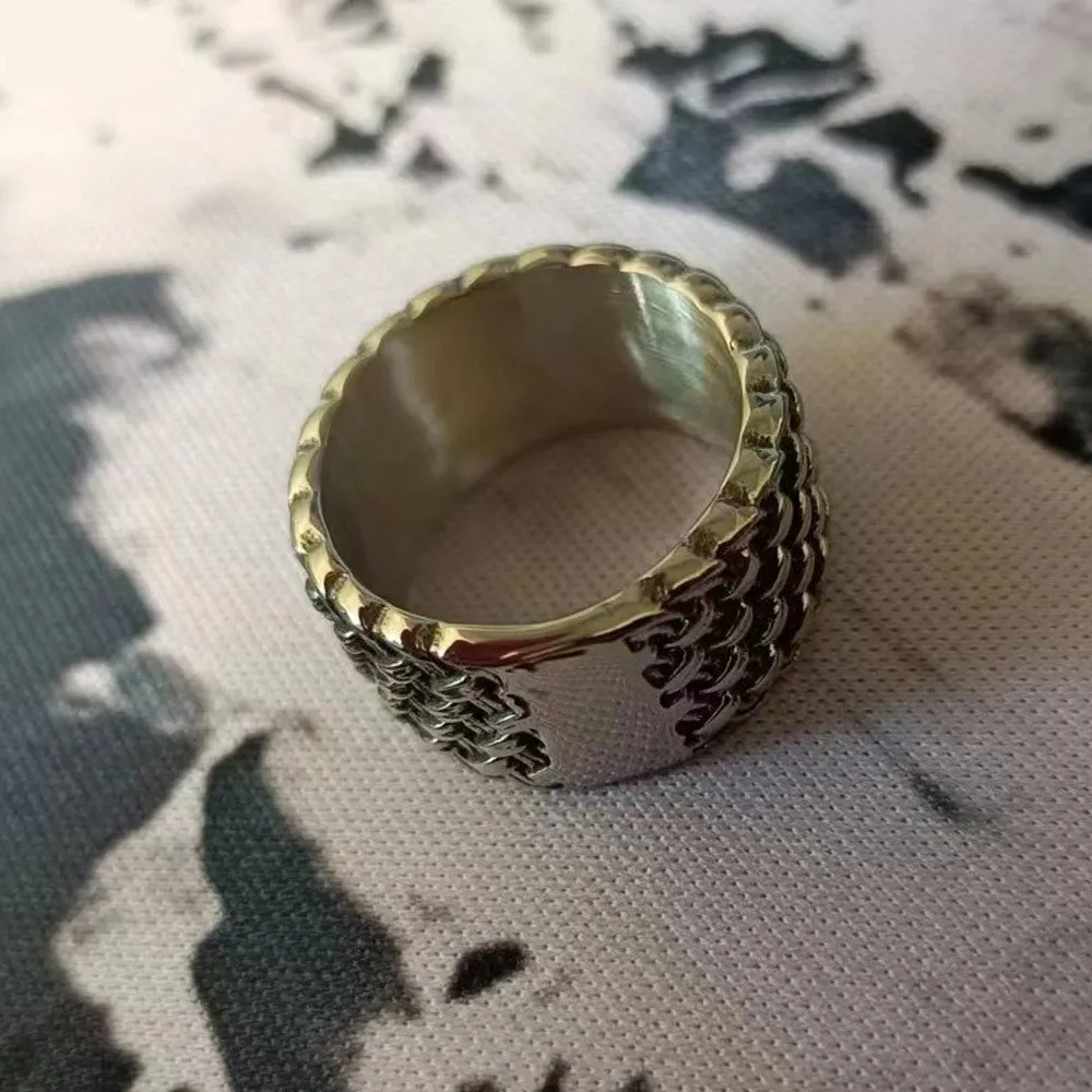 Interlaced Vintage Style Titanium Steel Men's Designer Rings