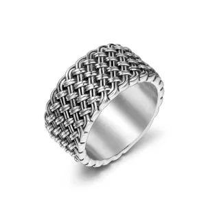 Interlaced Vintage Style Titanium Steel Men's Designer Rings