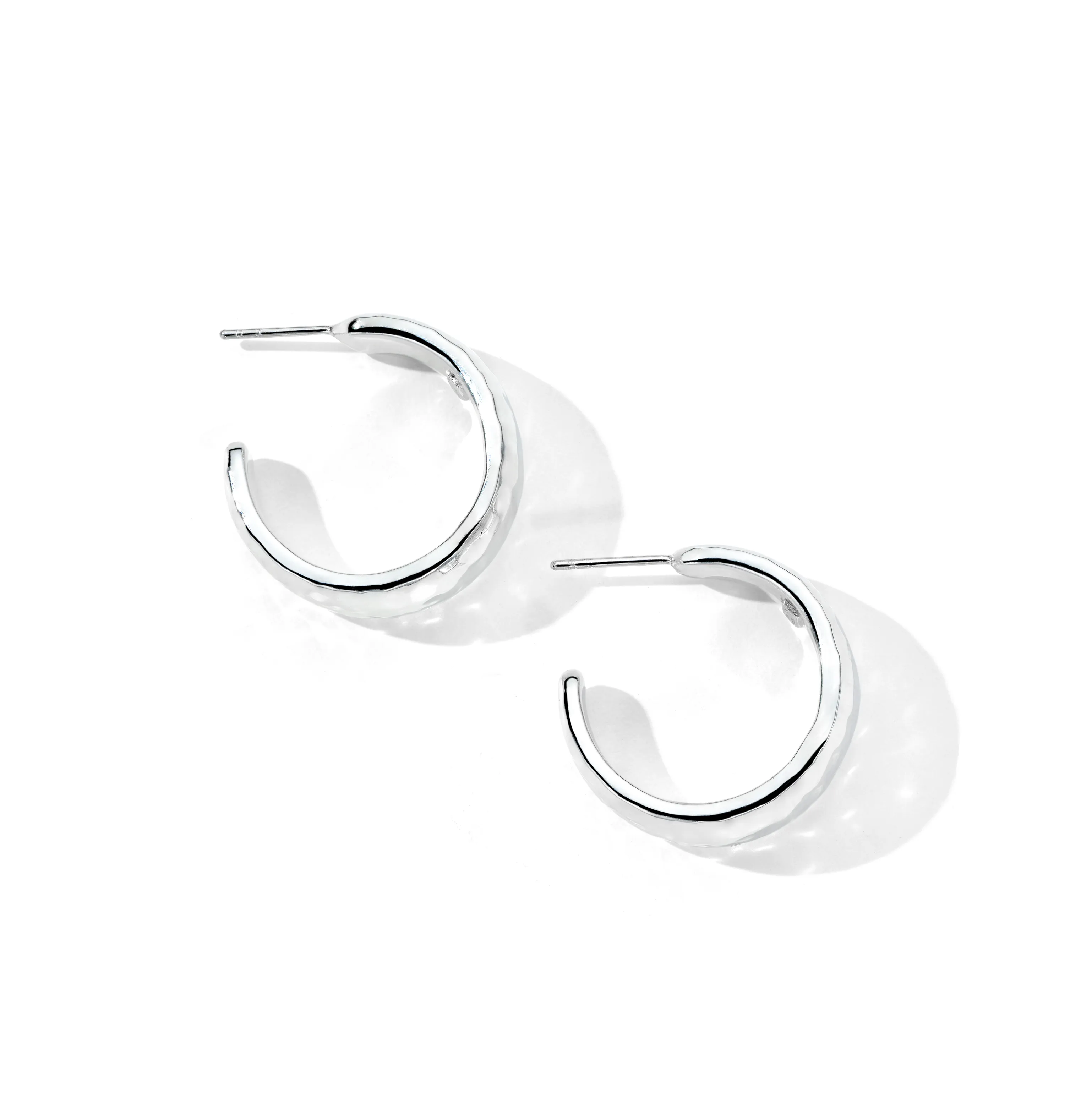 IPPOLITA Classico Sterling Silver #2 Hammered Tapered Hoop Earrings