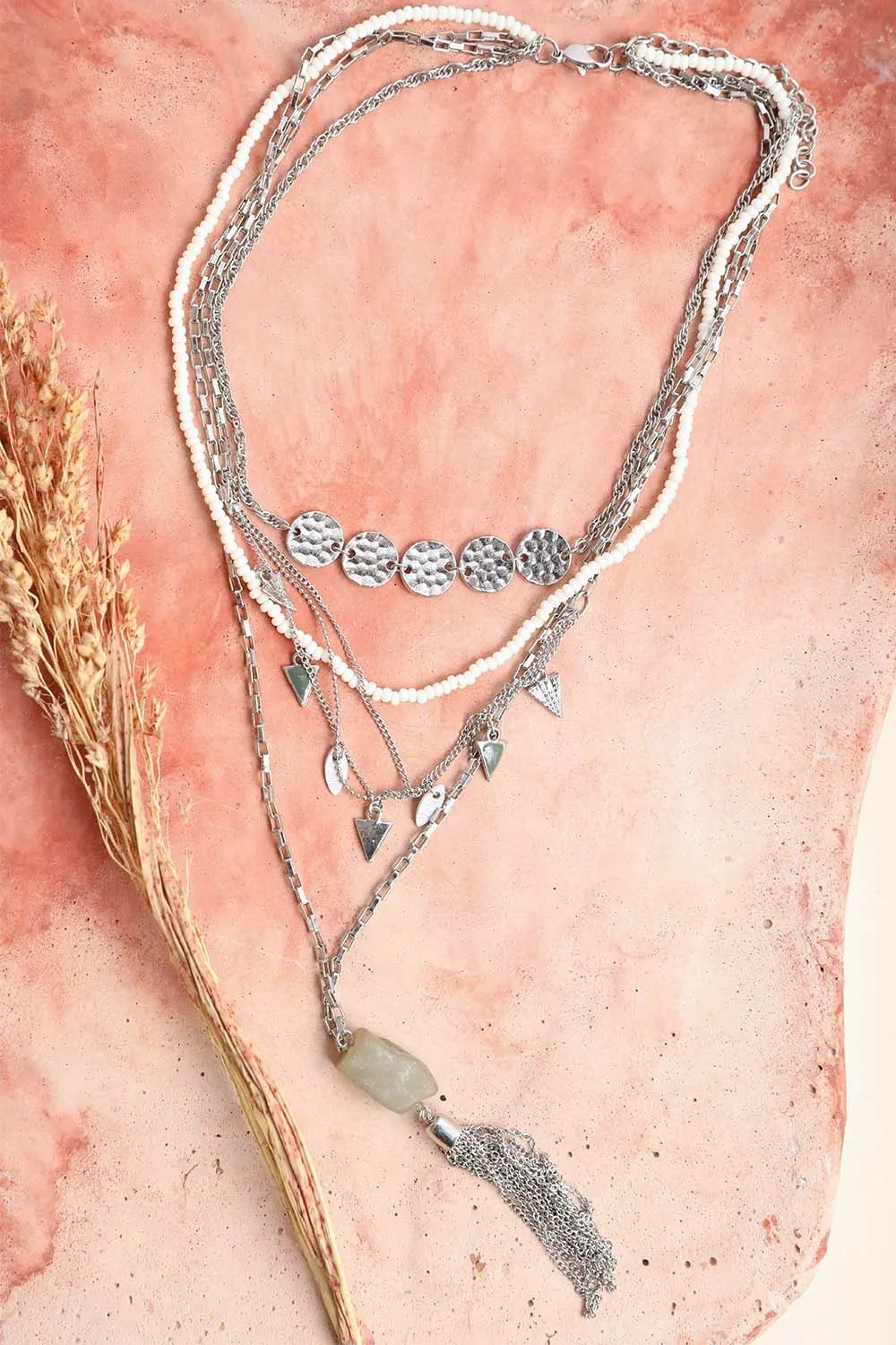 Jade Multi Layered Chain Necklaces.