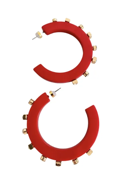 Jewel Hoop Red -Small