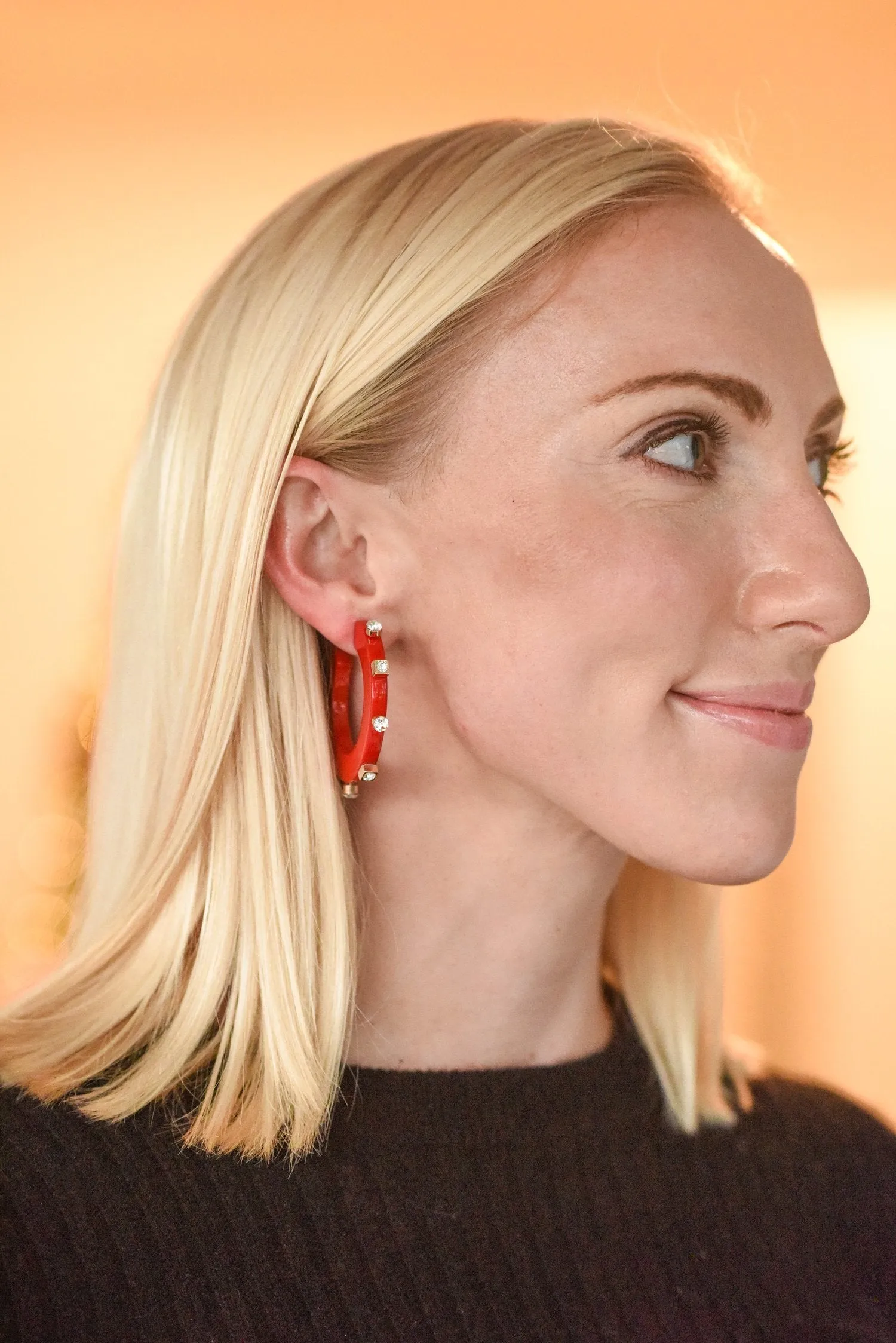 Jewel Hoop Red -Small