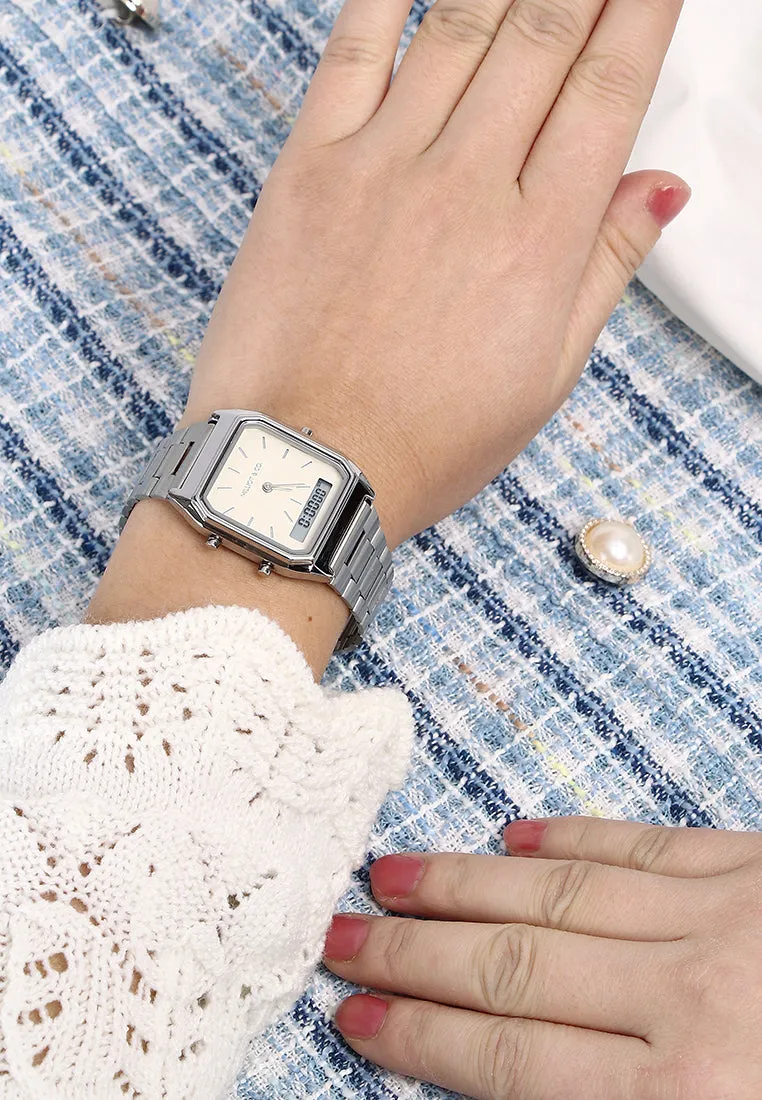 Joel Silver Stainless Steel Analog Watches (Silver)