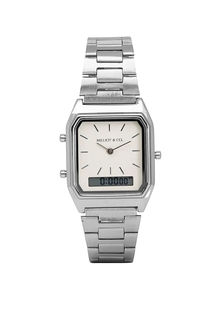 Joel Silver Stainless Steel Analog Watches (Silver)