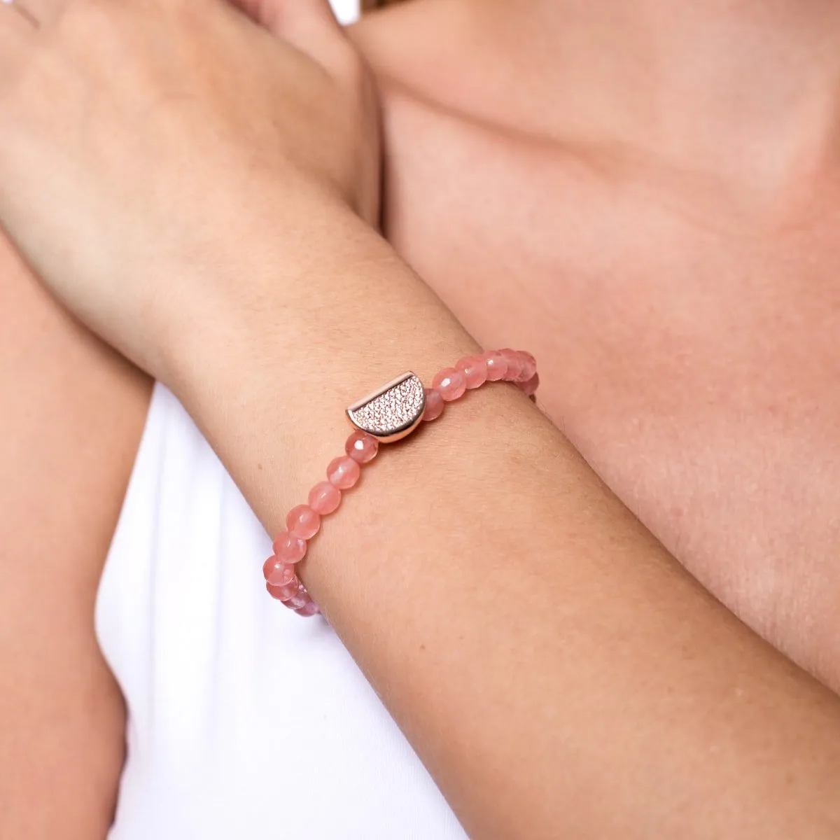 Juicy | 18k Rose Gold & Pink Apyrite | Crystal Melon