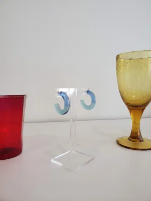 KEANE Two Tone Hoops - Clear Blue / Clear Aqua