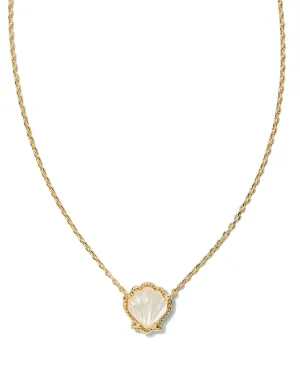 Kendra Scott Brynne Shell Necklace in Gold Ivory of Pearl
