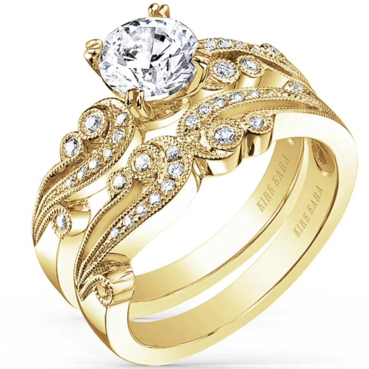 Kirk Kara "Angelique" Scrollwork Diamond Wedding Band
