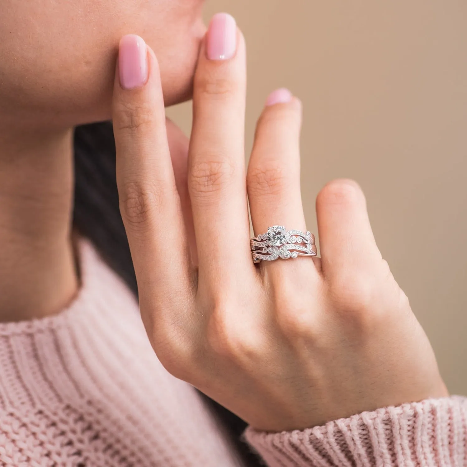 Kirk Kara "Angelique" Scrollwork Diamond Wedding Band