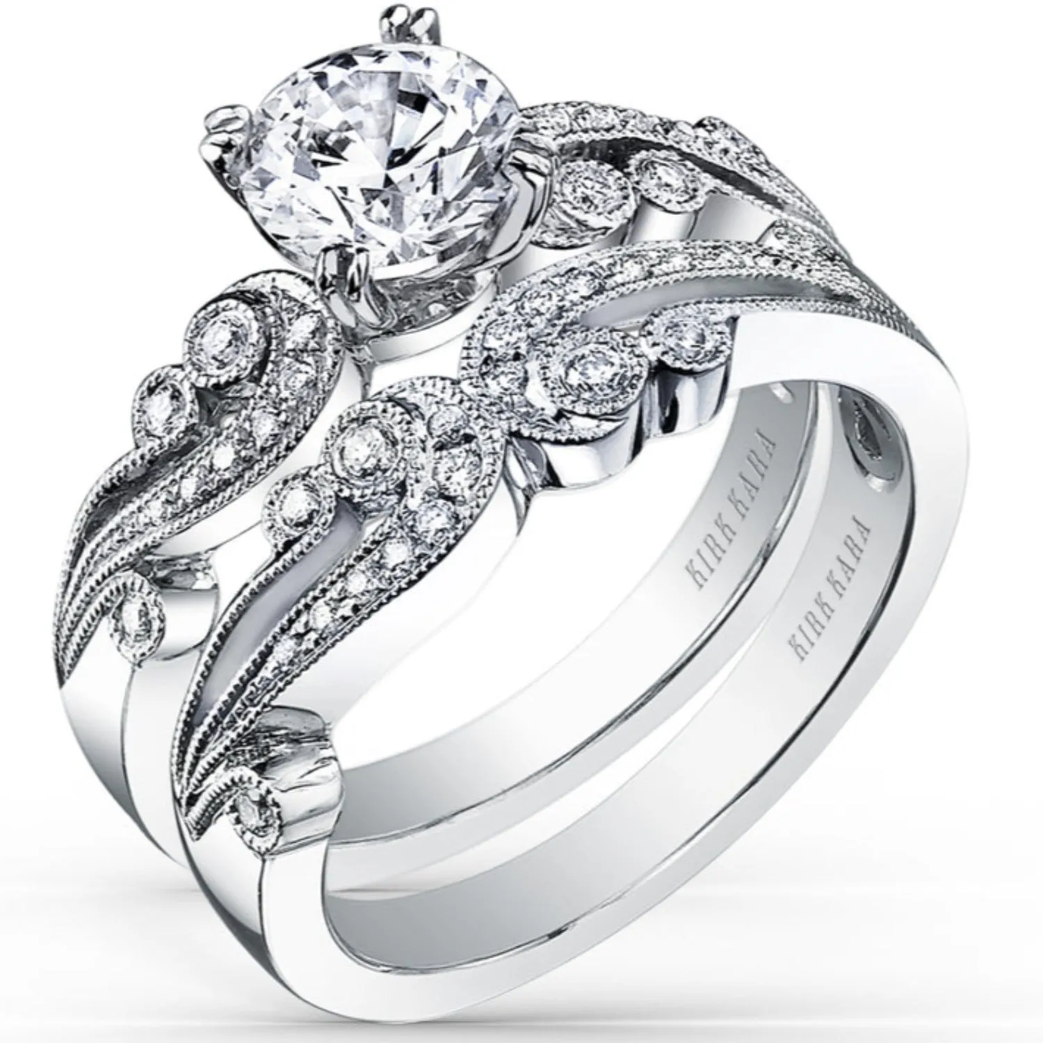 Kirk Kara "Angelique" Scrollwork Diamond Wedding Band