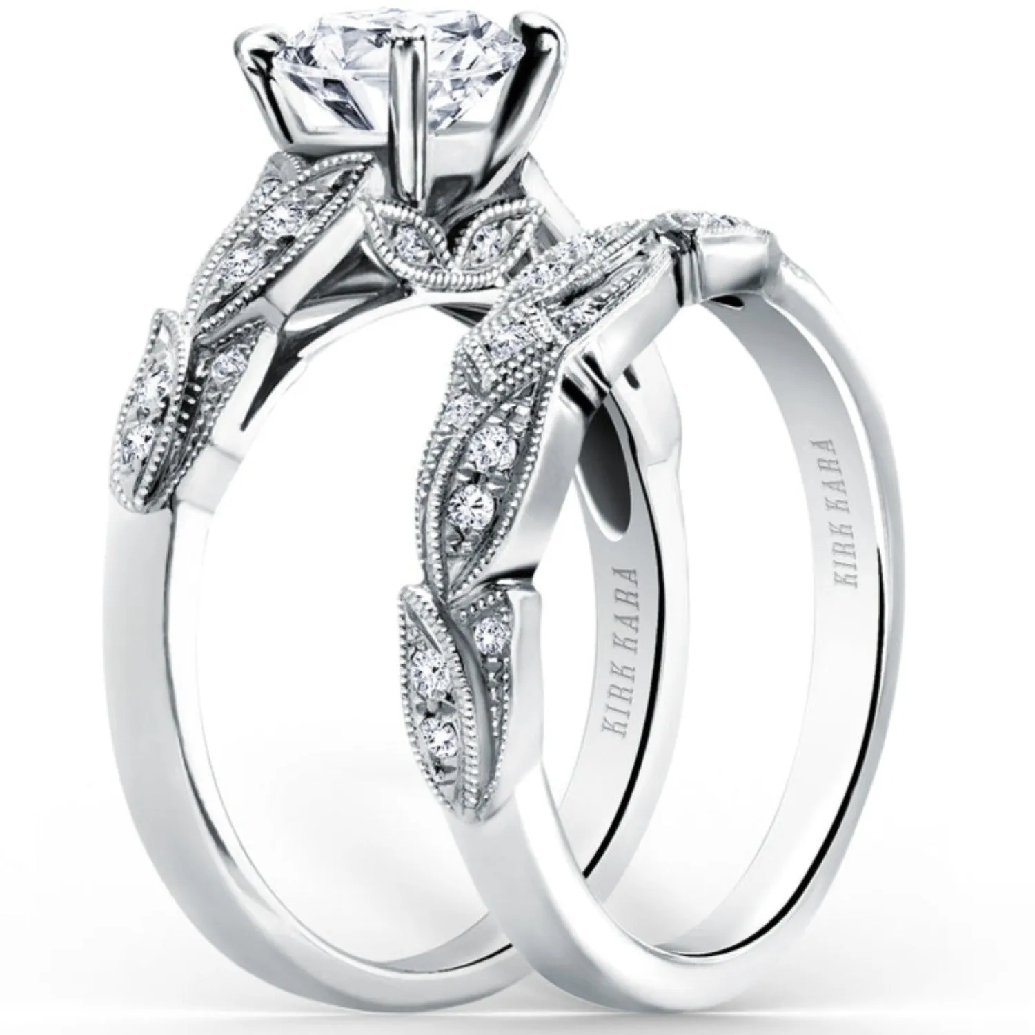 Kirk Kara "Dahlia" Leaf Diamond Engagement Ring