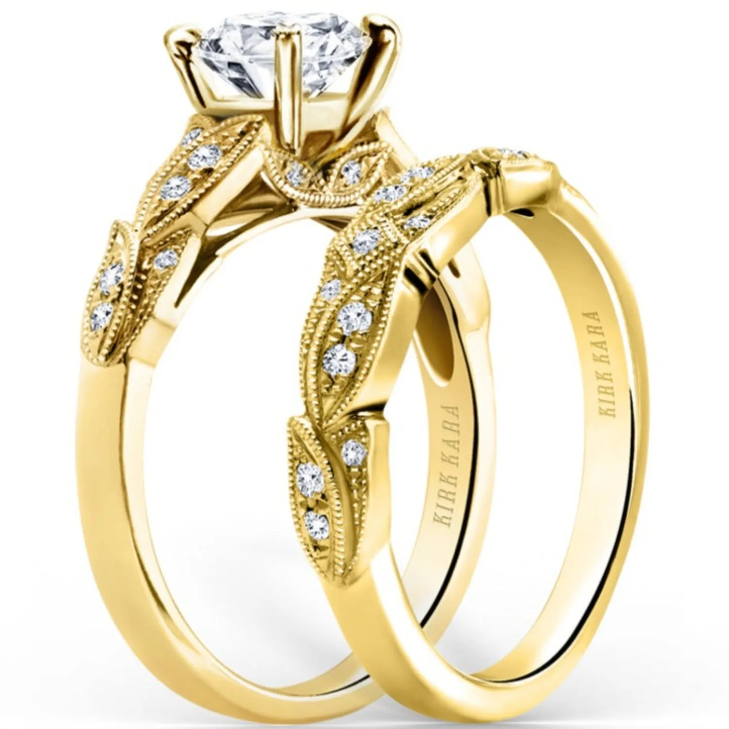 Kirk Kara "Dahlia" Leaf Diamond Engagement Ring