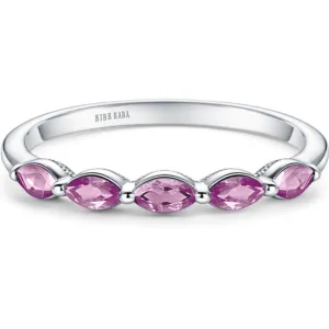 Kirk Kara "Stella" East-West Marquise Set Pink Sapphire Wedding Band