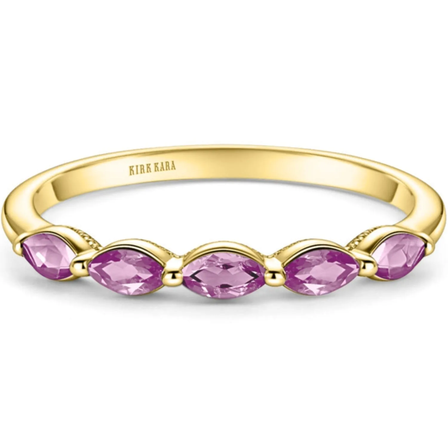 Kirk Kara "Stella" East-West Marquise Set Pink Sapphire Wedding Band