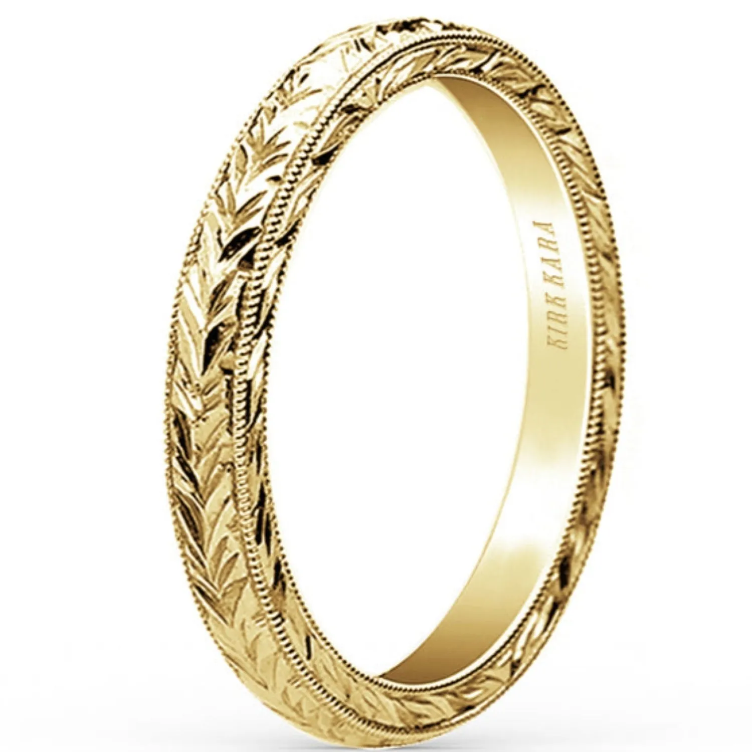 Kirk Kara "Stella" Hand Engraved Wedding Band