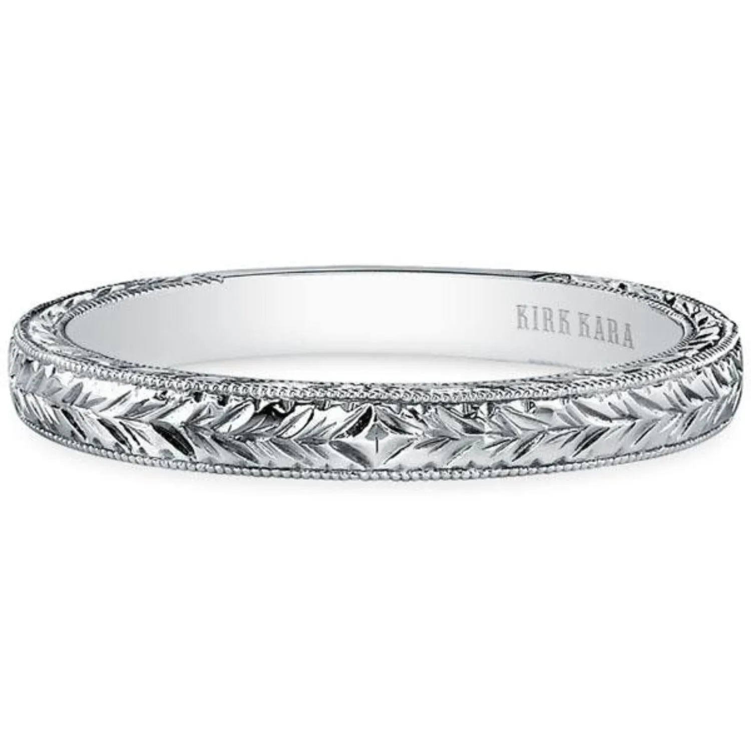 Kirk Kara "Stella" Hand Engraved Wedding Band