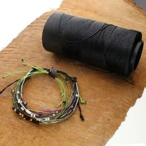 Knot It Waxed Brazilian Cord 1mm Black 144m Spool