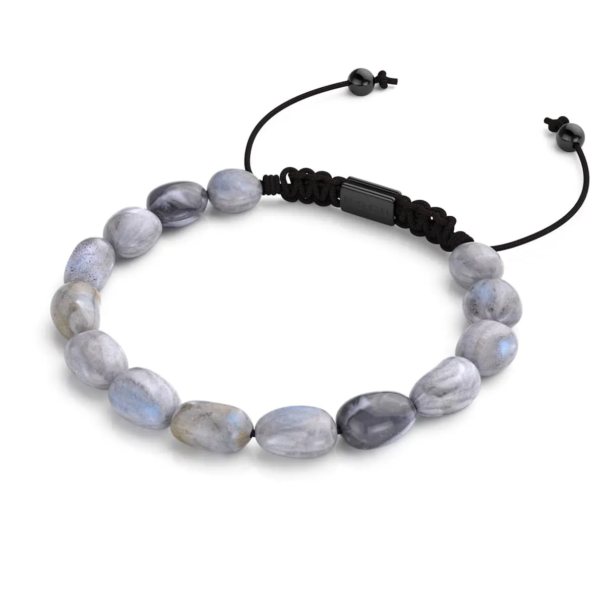 Labradorite | Gunmetal | Gemstone Pebble Macrame Bracelet
