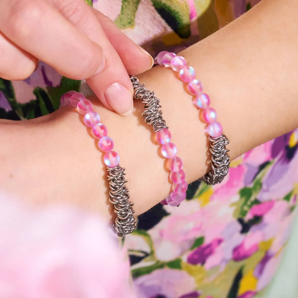 Lavender | Silver | Mermaid Glass x Links of Love Bracelet