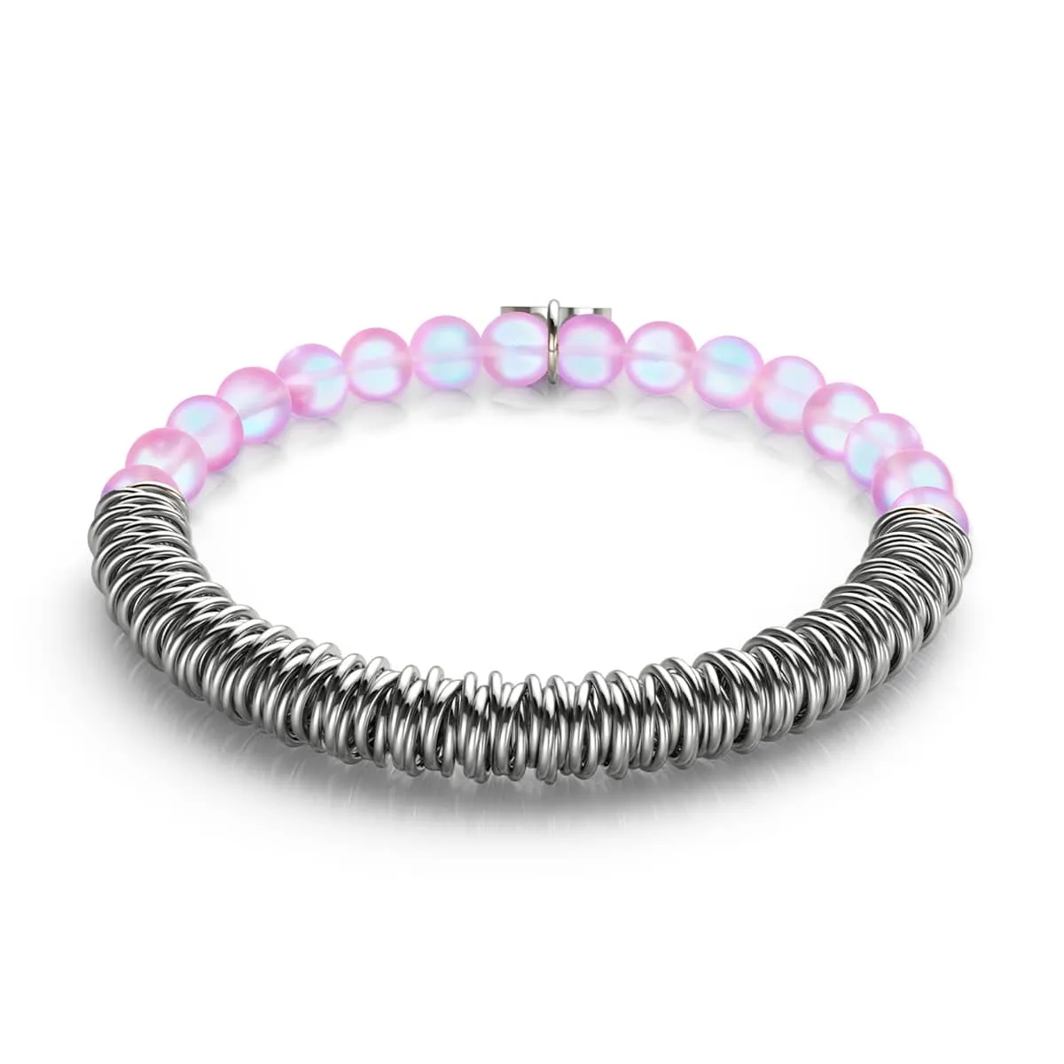 Lavender | Silver | Mermaid Glass x Links of Love Bracelet