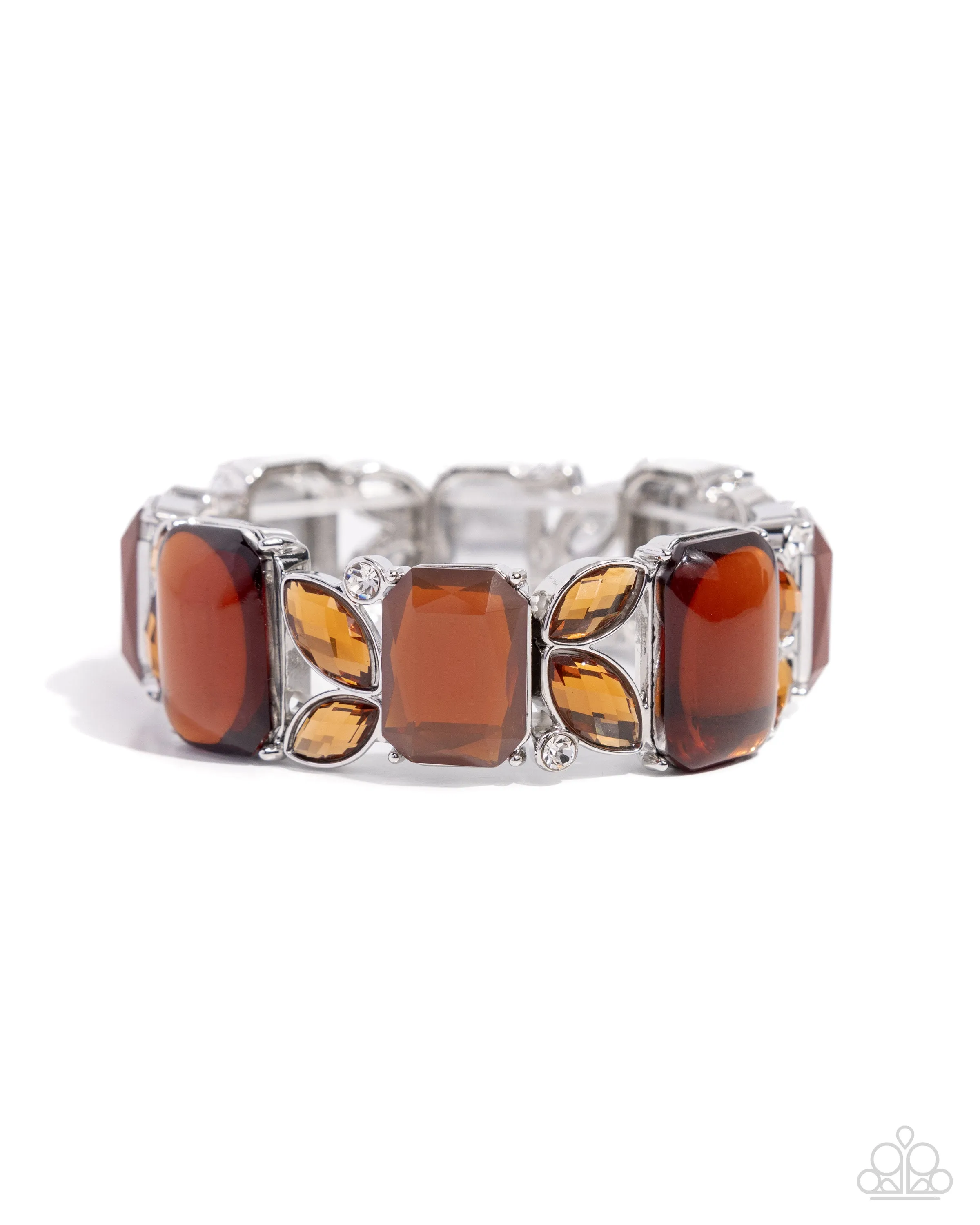 Lavish Laurels - Brown - Gem Paparazzi Stretchy Bracelet
