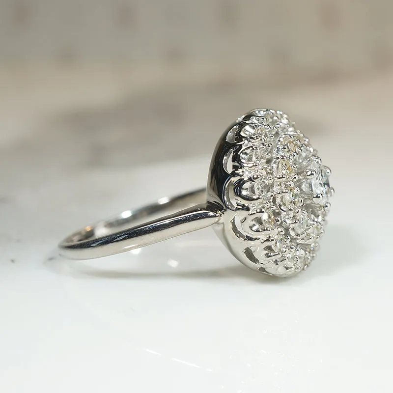Lavish Mid-Century Diamond Cluster Ring