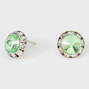 Light Green Stud Earrings 0.5" | 123301
