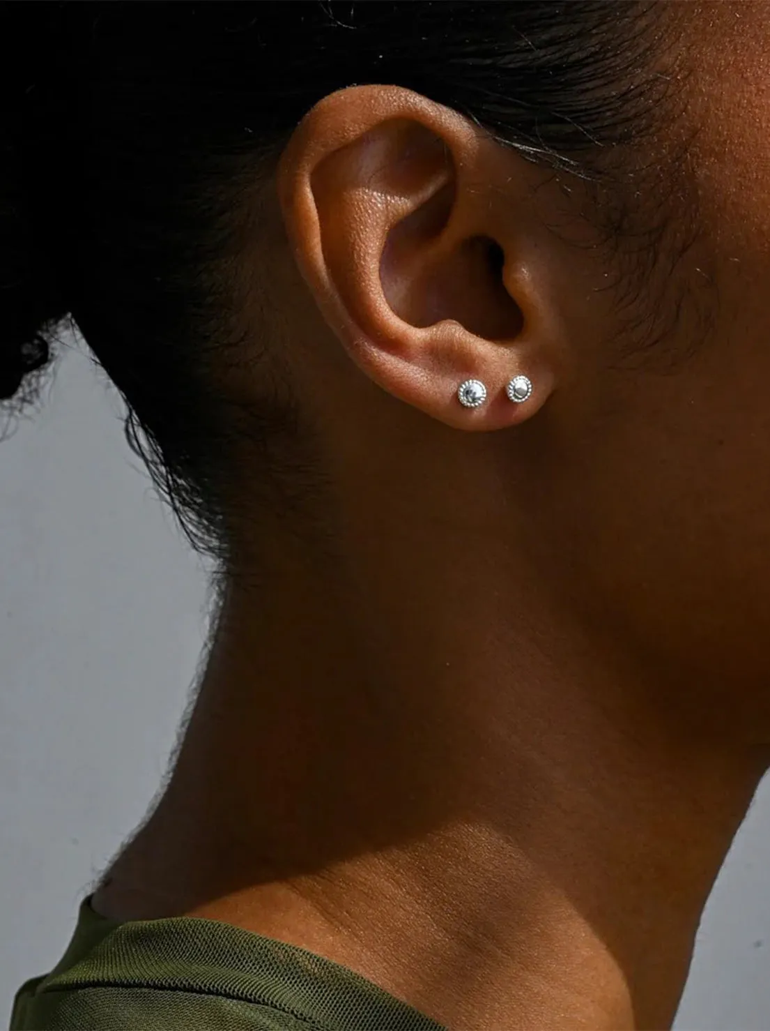 Linda Tahija - Mill Stud Earrings - Sterling Silver
