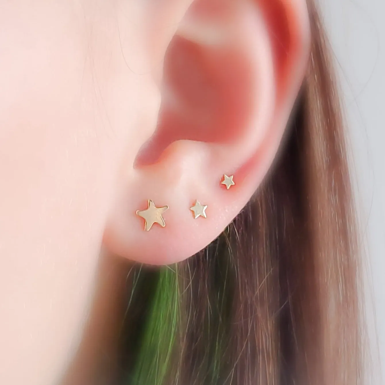 Little Star Studs in 14K Gold