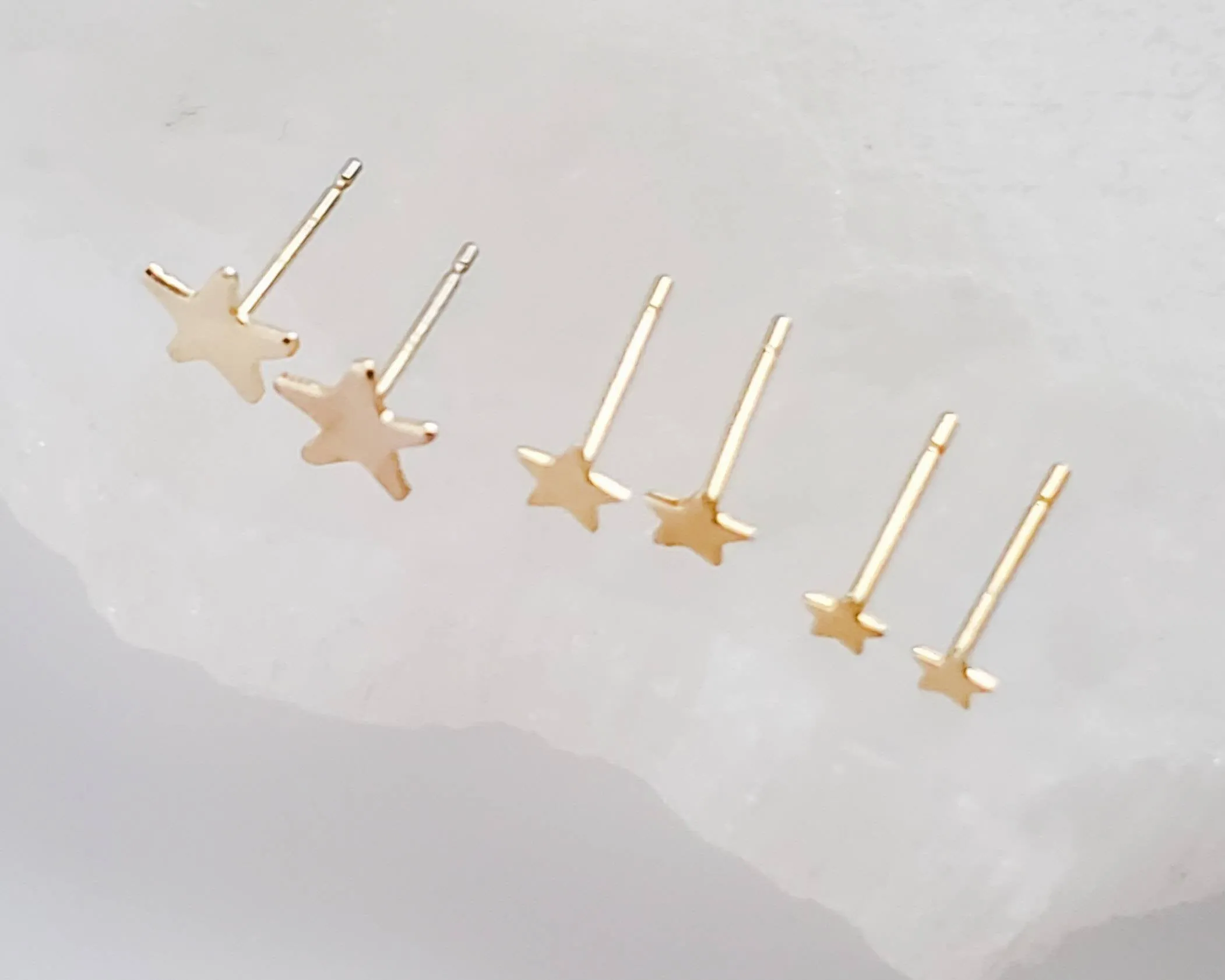 Little Star Studs in 14K Gold