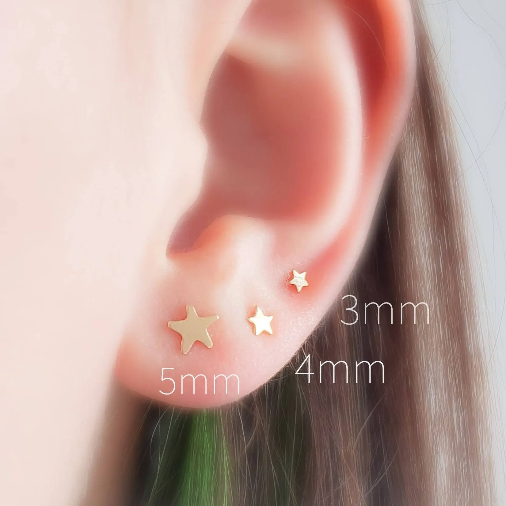 Little Star Studs in 14K Gold