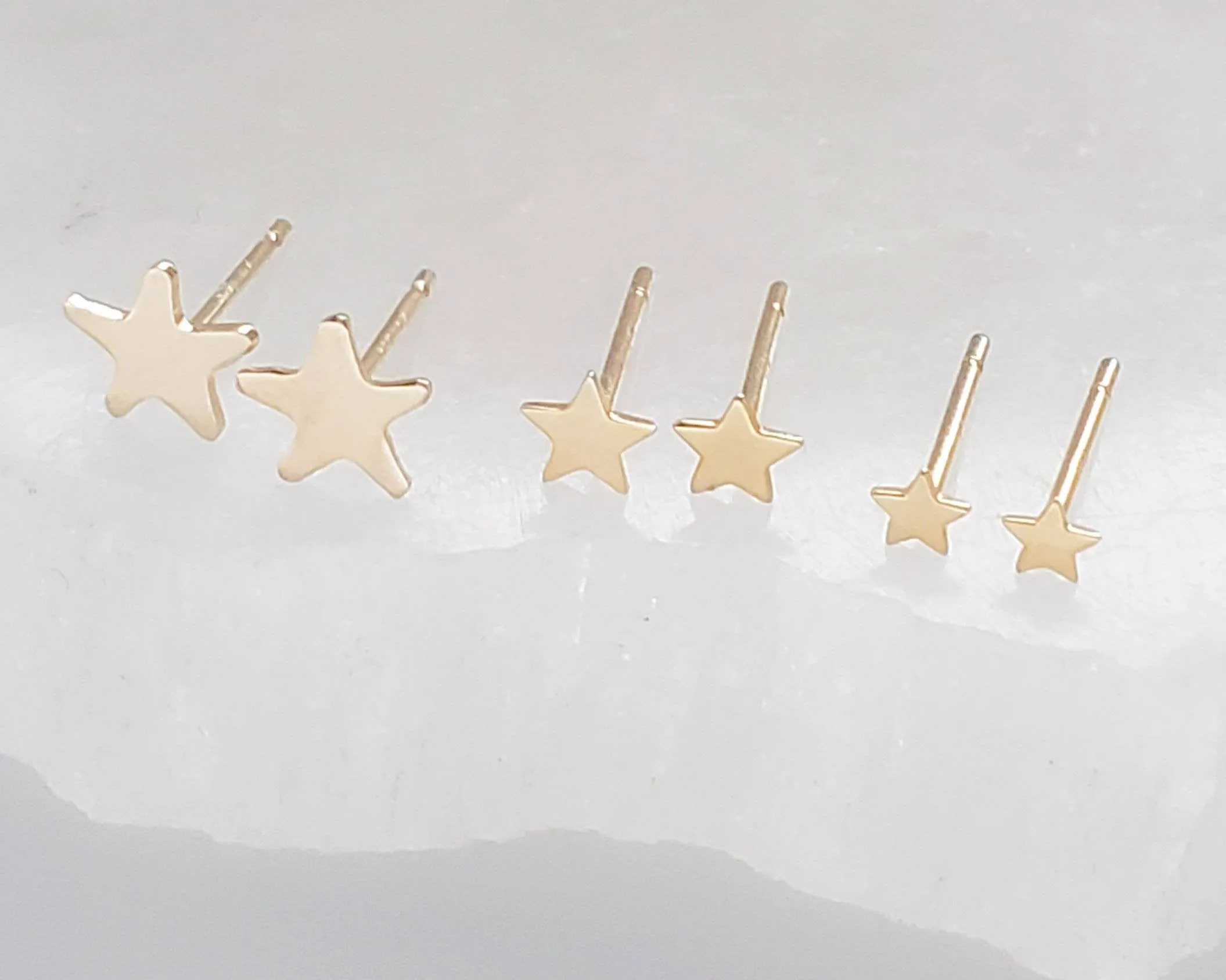 Little Star Studs in 14K Gold