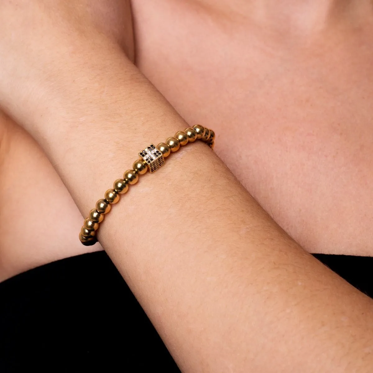 Lucky | 18k Gold | Crystal Dice Charm Bracelet