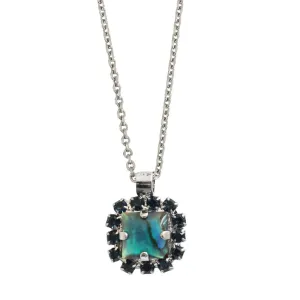 Mariana "Sleepy Time" Rhodium Plated Square Halo Pendant Crystal Necklace, 5002/3 M1137ro