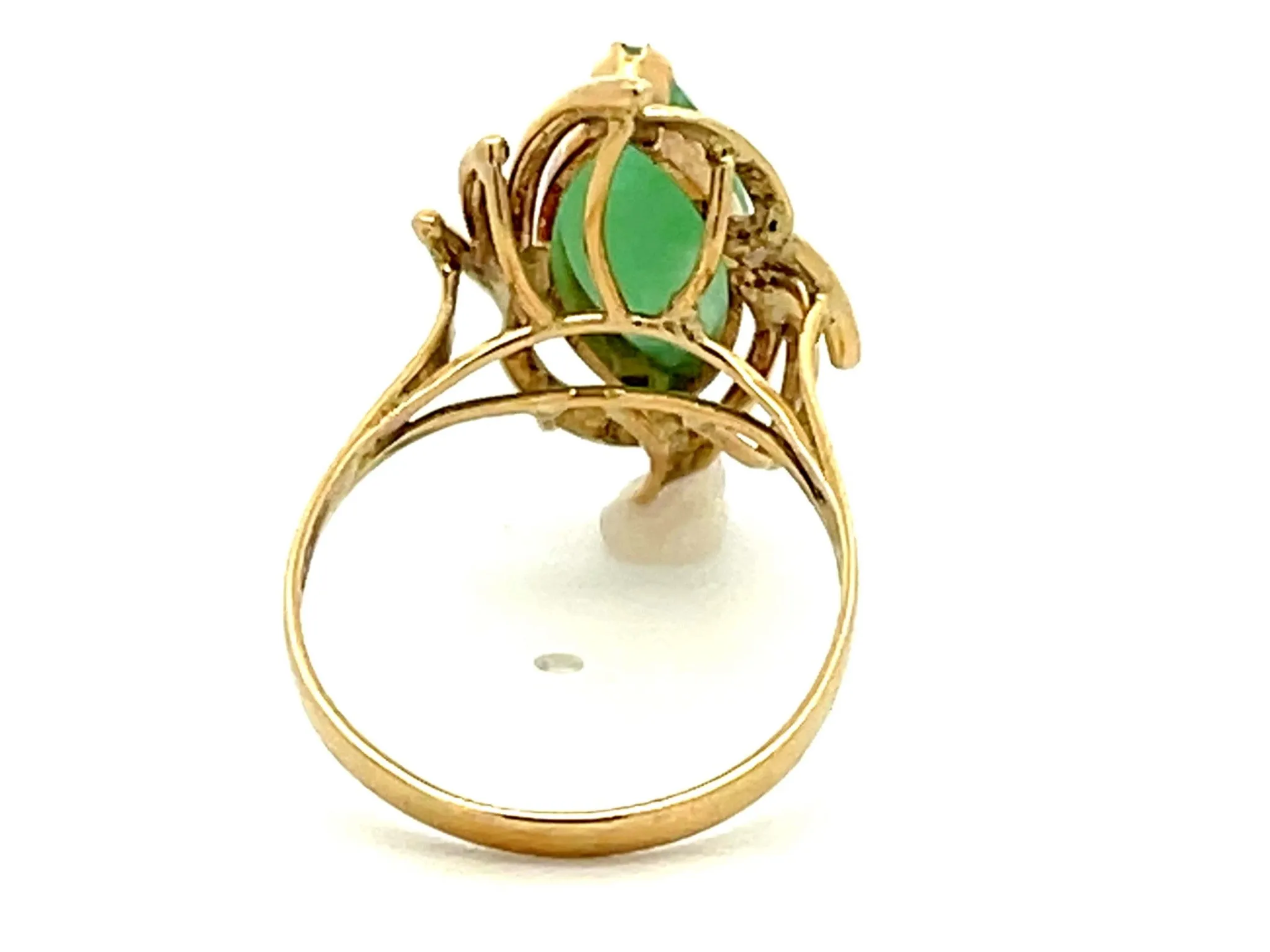 Marquise Jade Ring 14k Yellow Gold