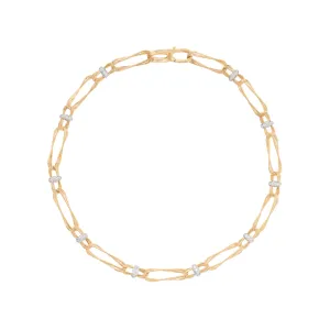 Marrakech 18K Yellow Gold Twisted Double Coil Diamond Link Necklace