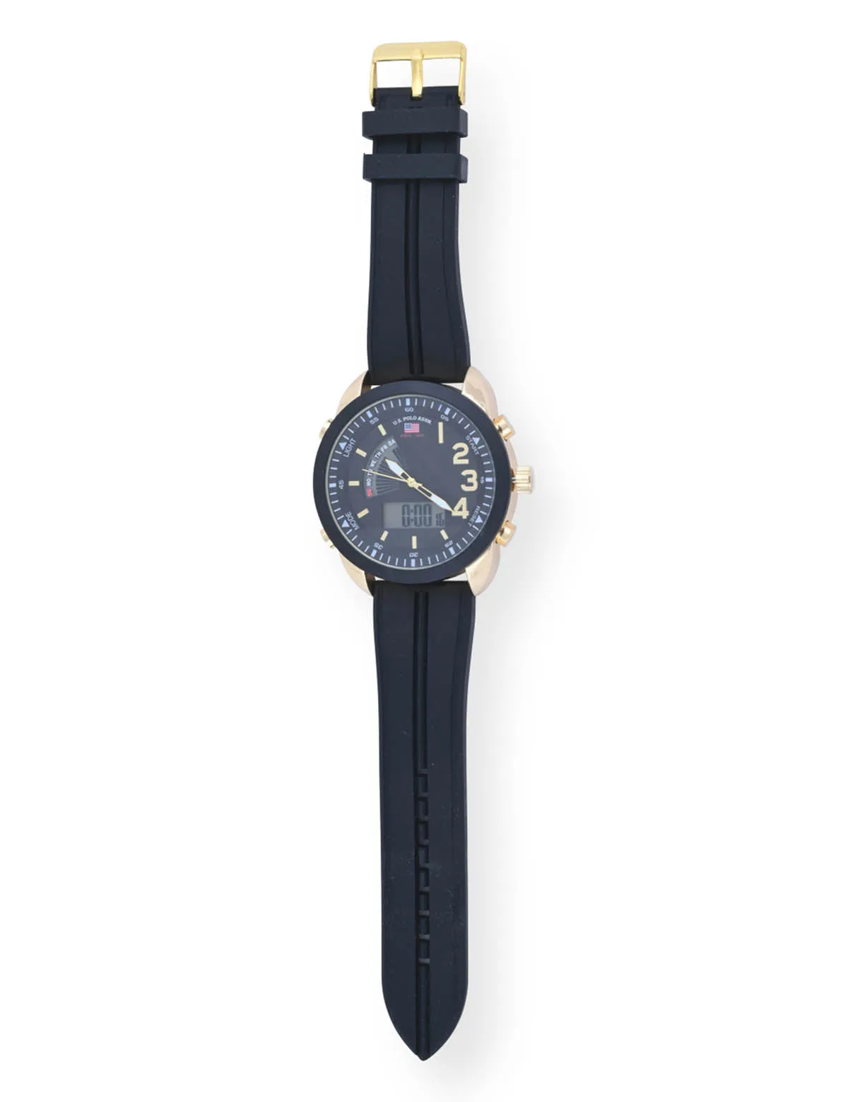 MEN'S BLACK AND GOLD ANA DIGI SPORTS WATCH