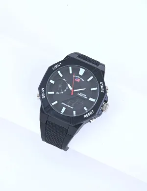 MEN'S BLACK ON BLACK ANA DIGI SPORTS WATCH
